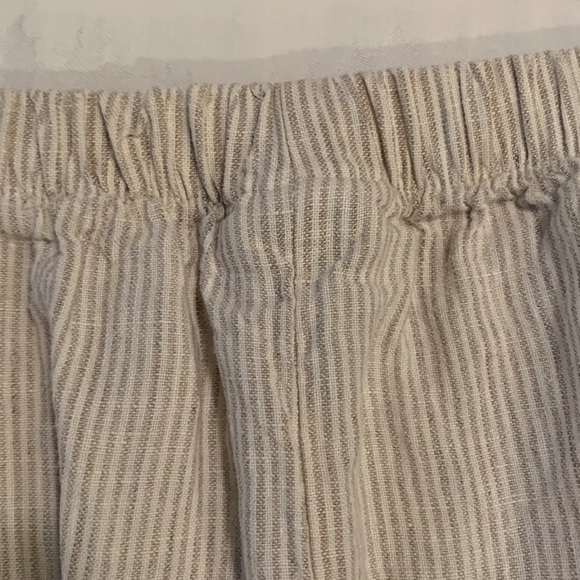 Liz & Jane Some What Funky Women 100% Stripe Drawstring Oversize Linen Pants - Picture 4 of 11